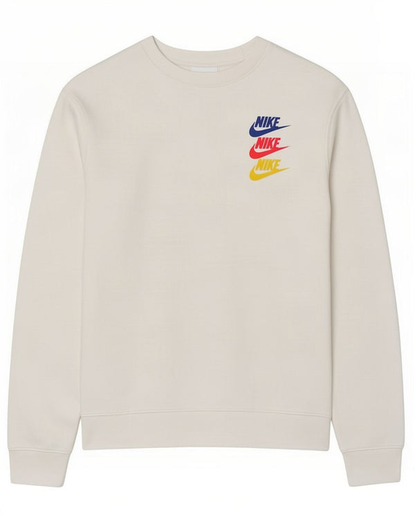 Felpa con grafica Nike da uomo, piccola, cotone bianco