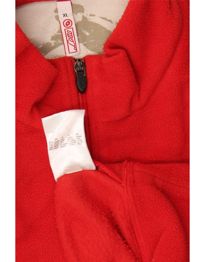 Maglione in pile da uomo Lotto con zip e collo XL in poliestere color block rosso