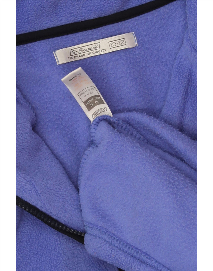 ST. BERNARD Womens Zip Neck Fleece Jumper UK 10/12 Medium Blue Polyester Vintage St. Bernard and Second-Hand St. Bernard from Messina Hembry 