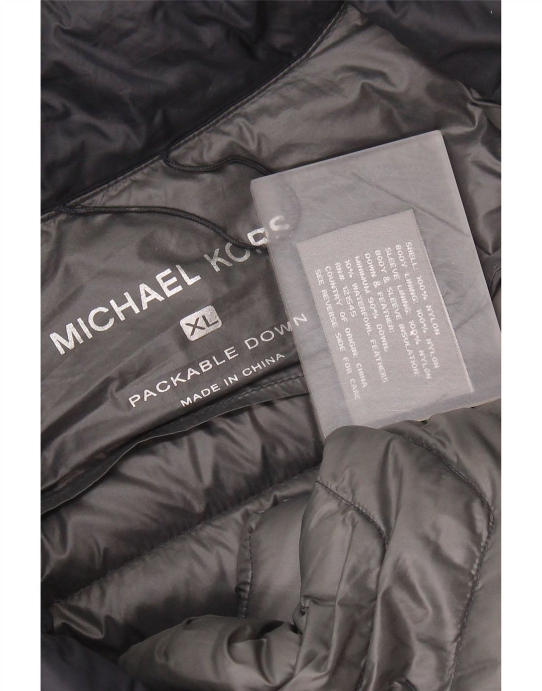 MICHAEL KORS Giacca imbottita da uomo UK 42 XL Nylon blu navy