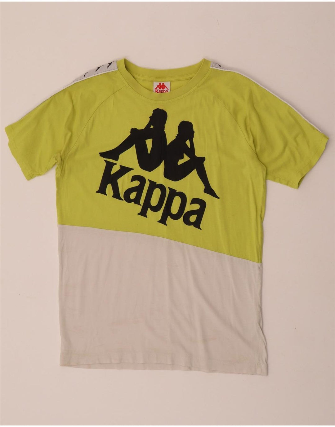 T-shirt grafica da uomo Kappa Top in cotone color block verde medio