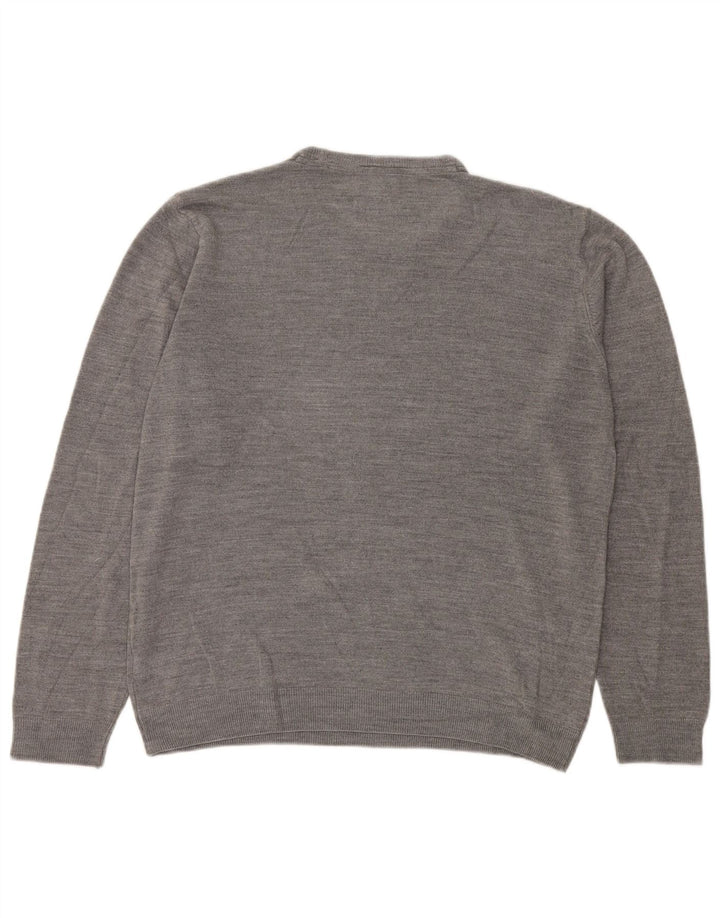 Maglione maglione girocollo vestibilità regolare da uomo Marks & Spencer XL grigio acrilico