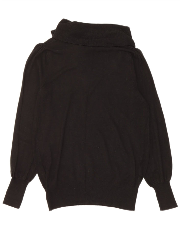 Maglione maglione a collo alto da donna Marks & Spencer UK 12 viscosa nera media