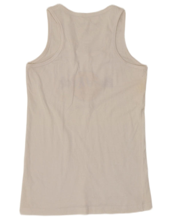 HARD ROCK CAFE Womens Istanbul Graphic Vest Top UK 12 Medium White Cotton