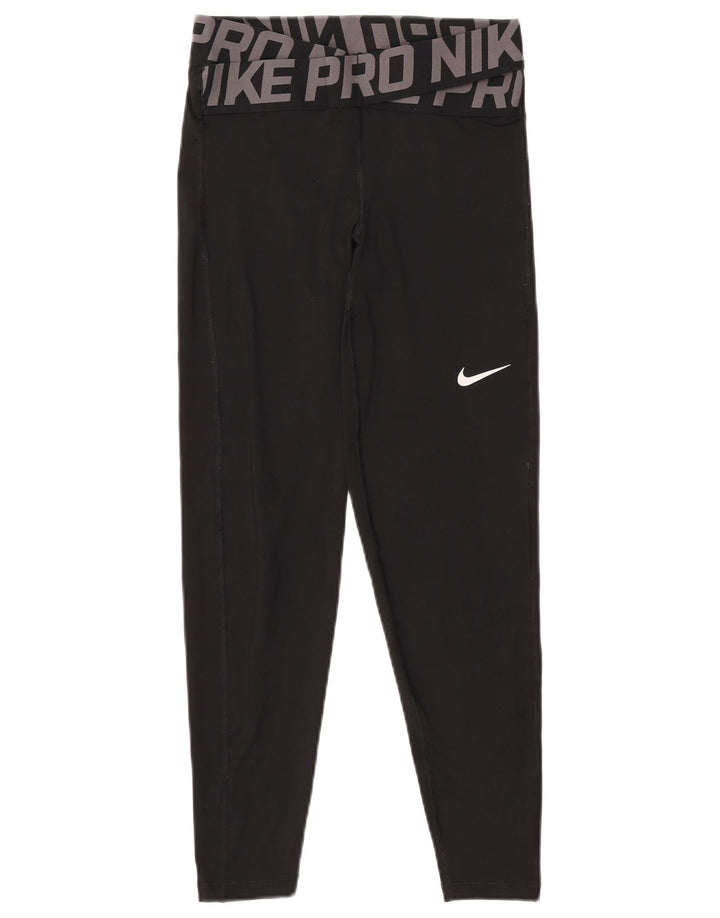Leggings grafici NIKE da donna Dri Fit UK 10 piccoli poliestere nero