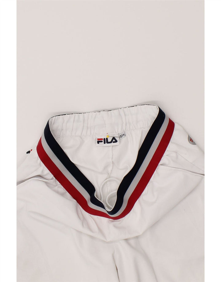 FILA Boys Sport Shorts 11-12 Years White Polyester Vintage Fila and Second-Hand Fila from Messina Hembry 