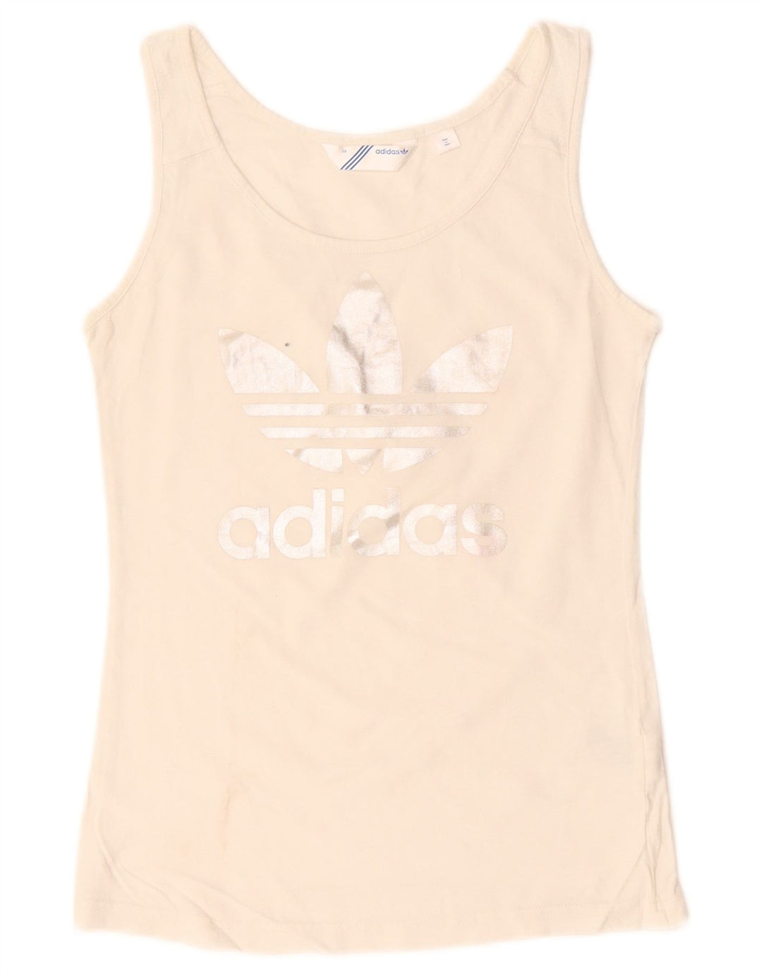 Canotta grafica da donna Adidas IT 38 XS cotone bianco