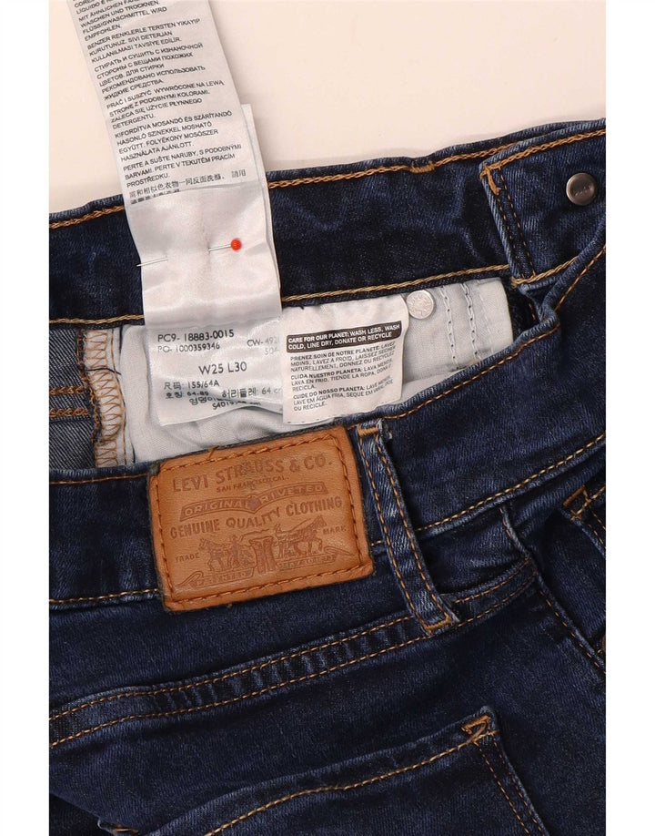Jeans dritti a vita alta Levi's 724 da donna W25 L30 poliestere blu navy