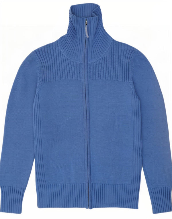 Maglione cardigan con zip intera da donna Marks & Spencer UK 16 grande cotone blu