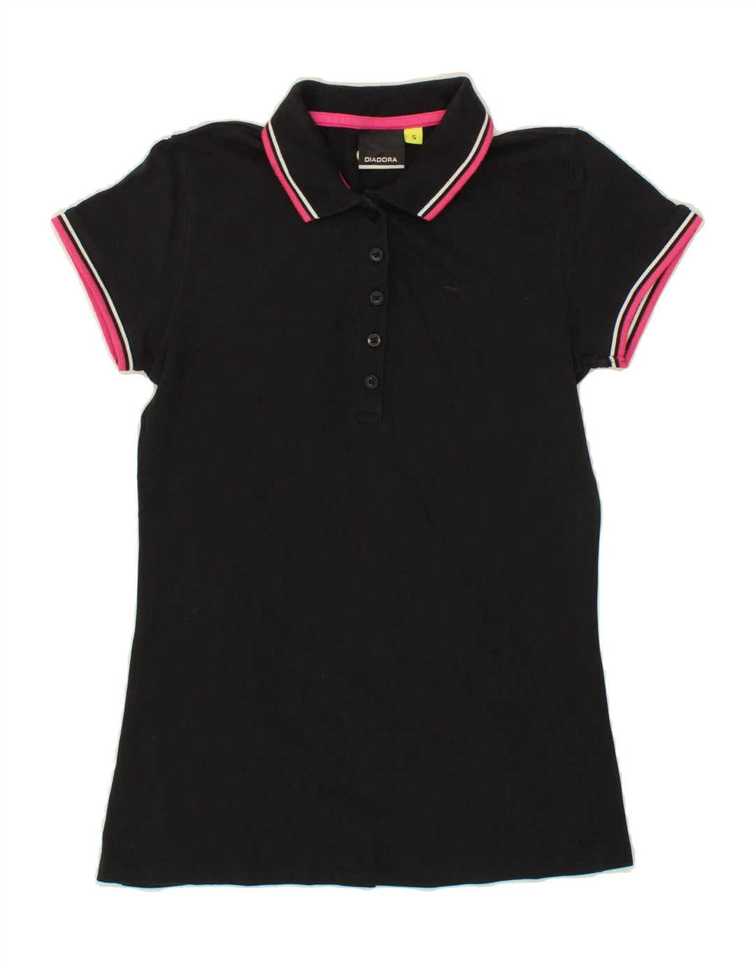 DIADORA Womens Polo Shirt UK 10 Small Black Vintage Diadora and Second-Hand Diadora from Messina Hembry 