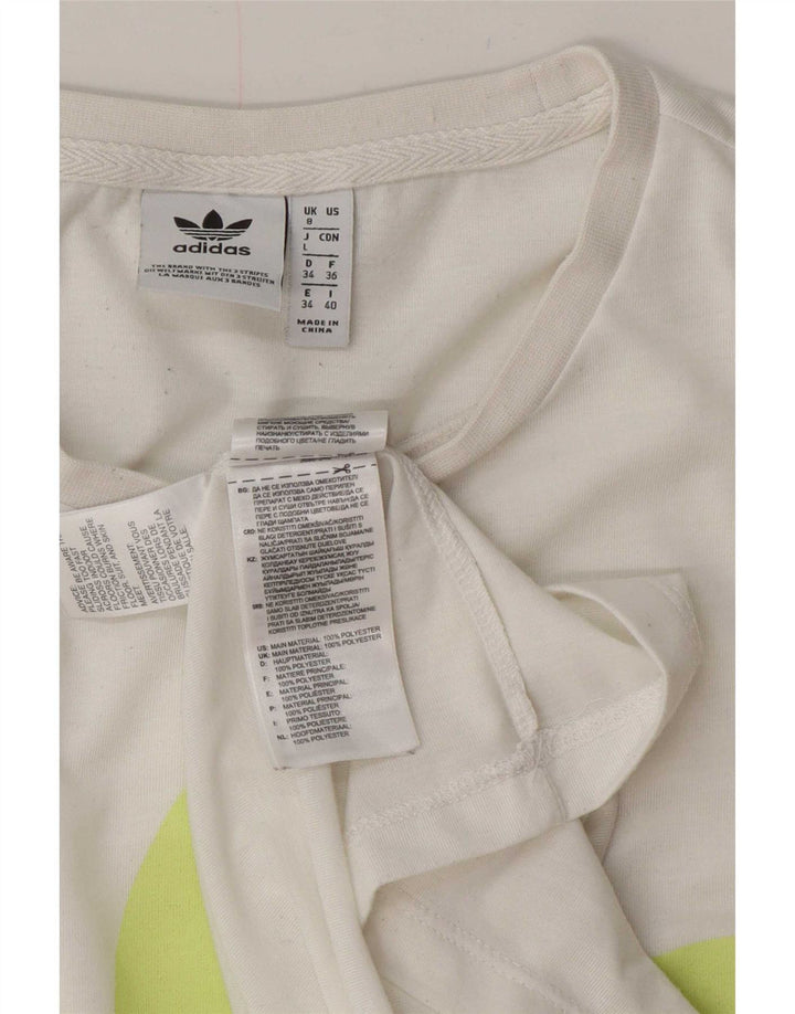 T-shirt grafica oversize da donna Adidas UK 8 piccola bianca