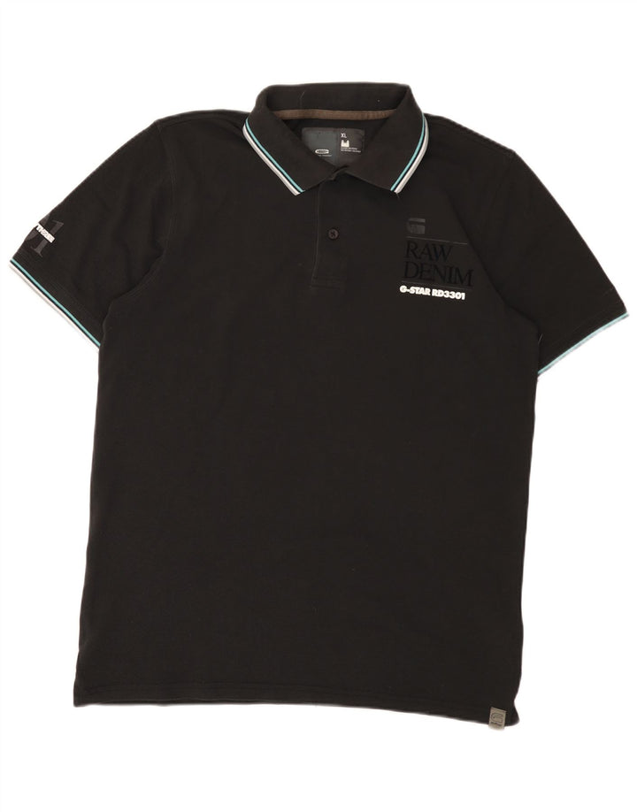 Polo grafica da uomo G-Star XL in cotone nero