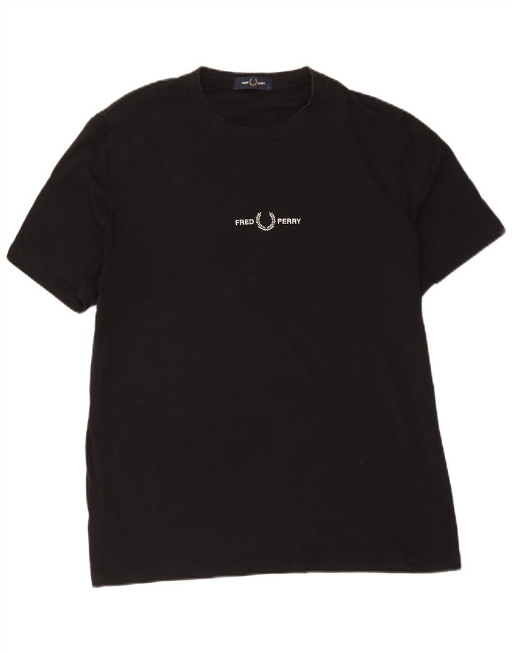 T-shirt da uomo Fred Perry Top grande in cotone nero