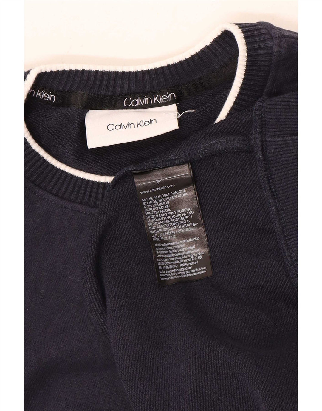 Felpa da uomo Calvin Klein in cotone medio blu navy