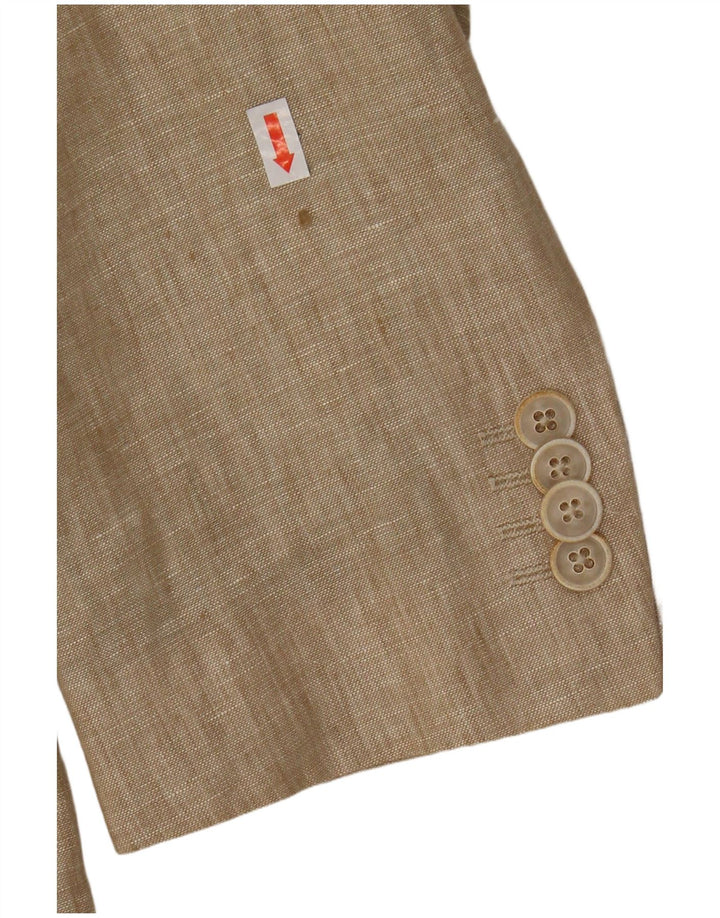 MASSIMO DUTTI Giacca blazer da uomo a 3 bottoni UK 38 Lino beige medio