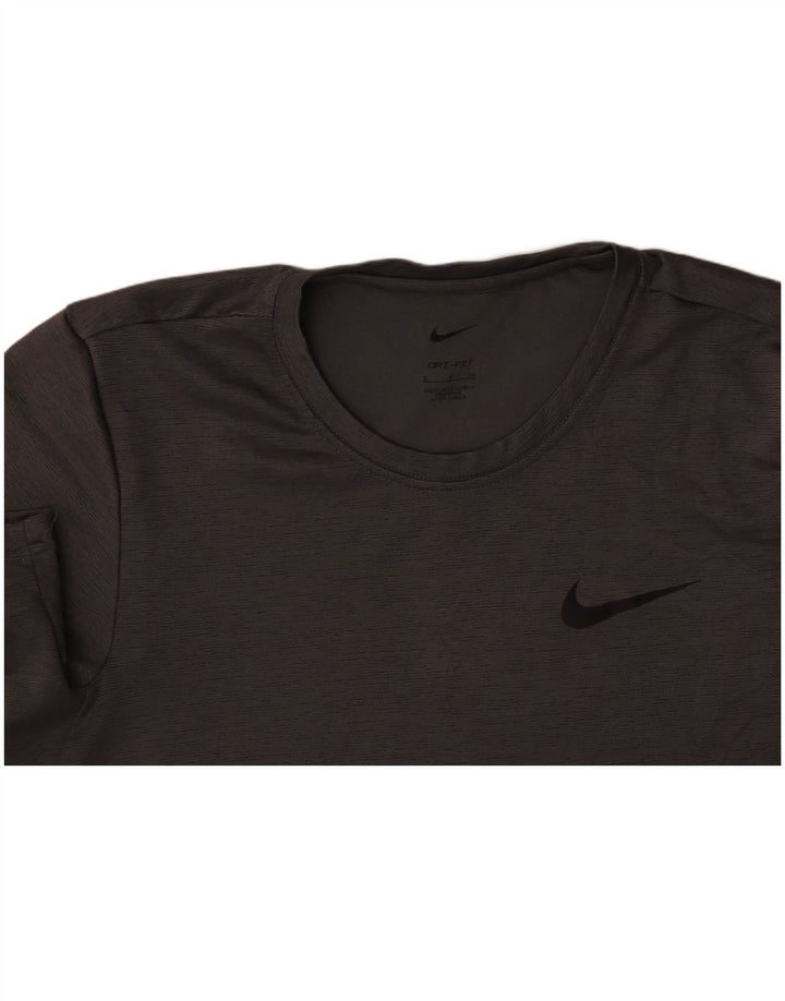 T-shirt NIKE da uomo Dri Fit Top piccola in poliestere grigio