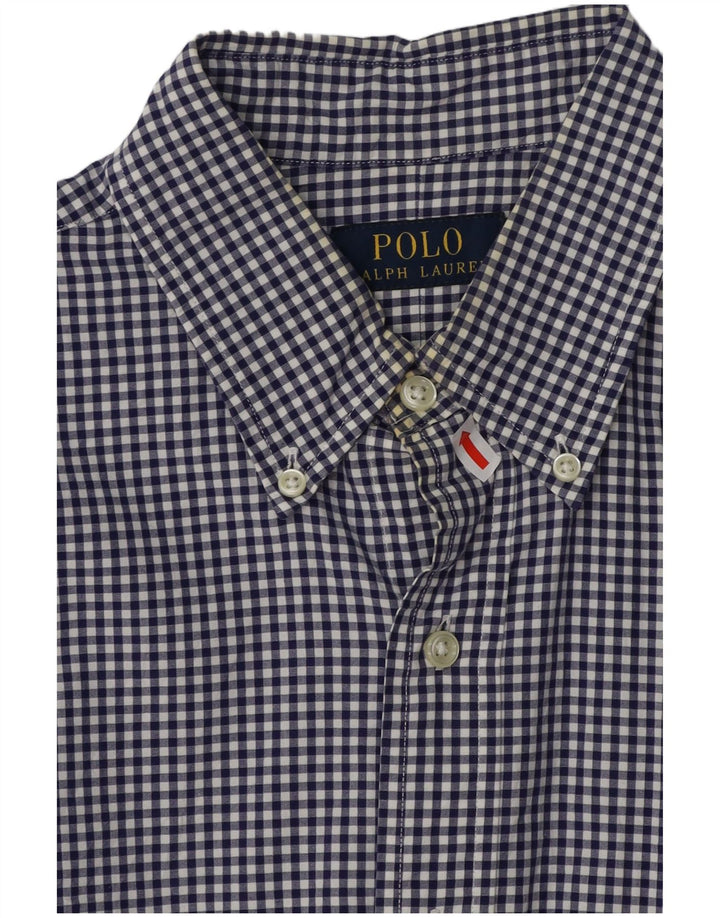 POLO RALPH LAUREN Camicia da uomo in cotone a quadretti blu navy medio
