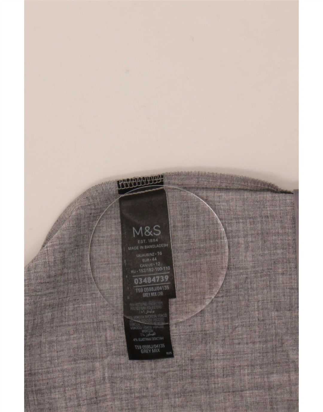 Giacca blazer aperta con maniche a 3/4 Marks & Spencer da donna UK 16 grande grigia