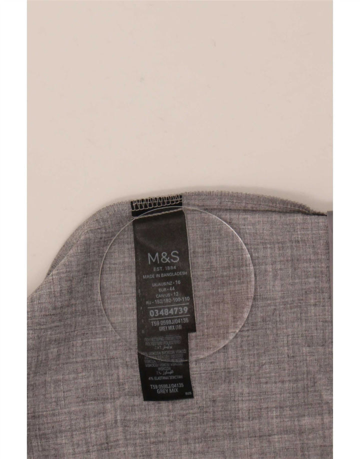 Giacca blazer aperta con maniche a 3/4 Marks & Spencer da donna UK 16 grande grigia