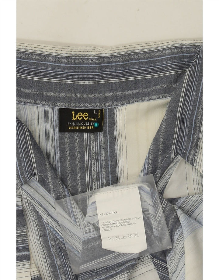 Camicia pullover a maniche corte da uomo LEE in cotone a righe grandi blu