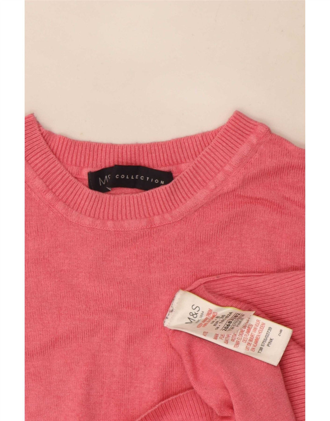 Maglione maglione girocollo da donna Marks & Spencer UK 8 piccolo rosa