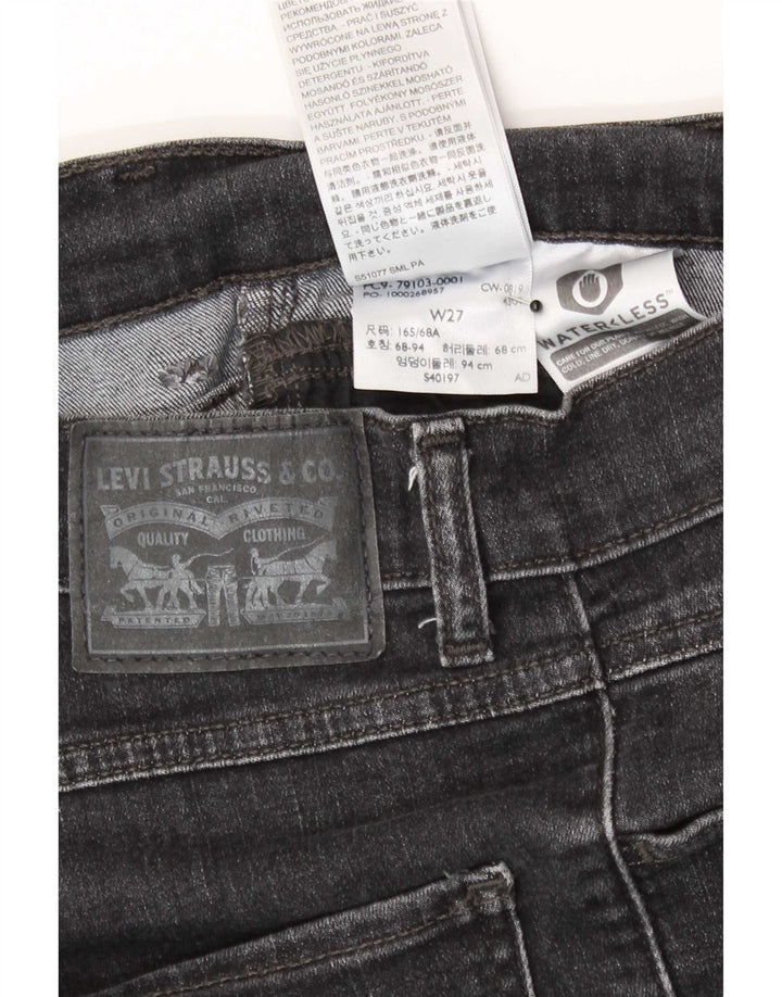 Jeans skinny effetto invecchiato da donna Levi's W27 L27 cotone nero