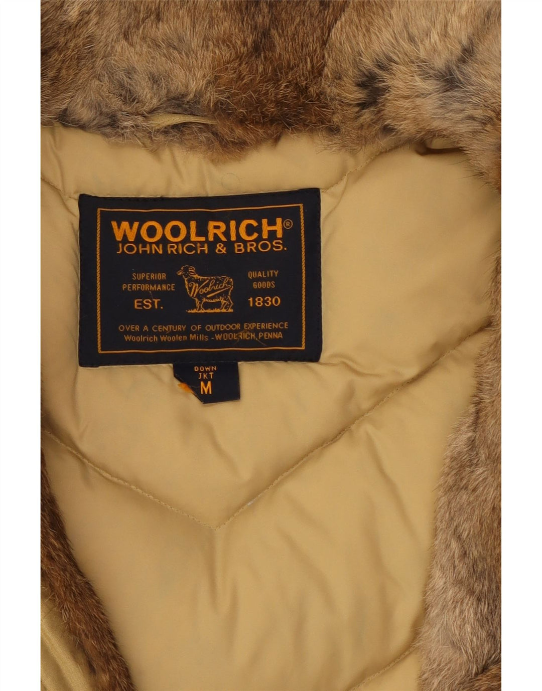 Cappotto imbottito da donna Woolrich UK 14 Cotone beige medio