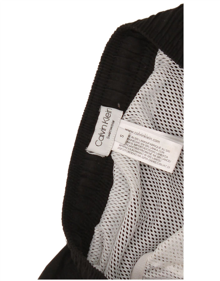 Pantaloncini da bagno grafici da uomo Calvin Klein piccoli in poliestere nero