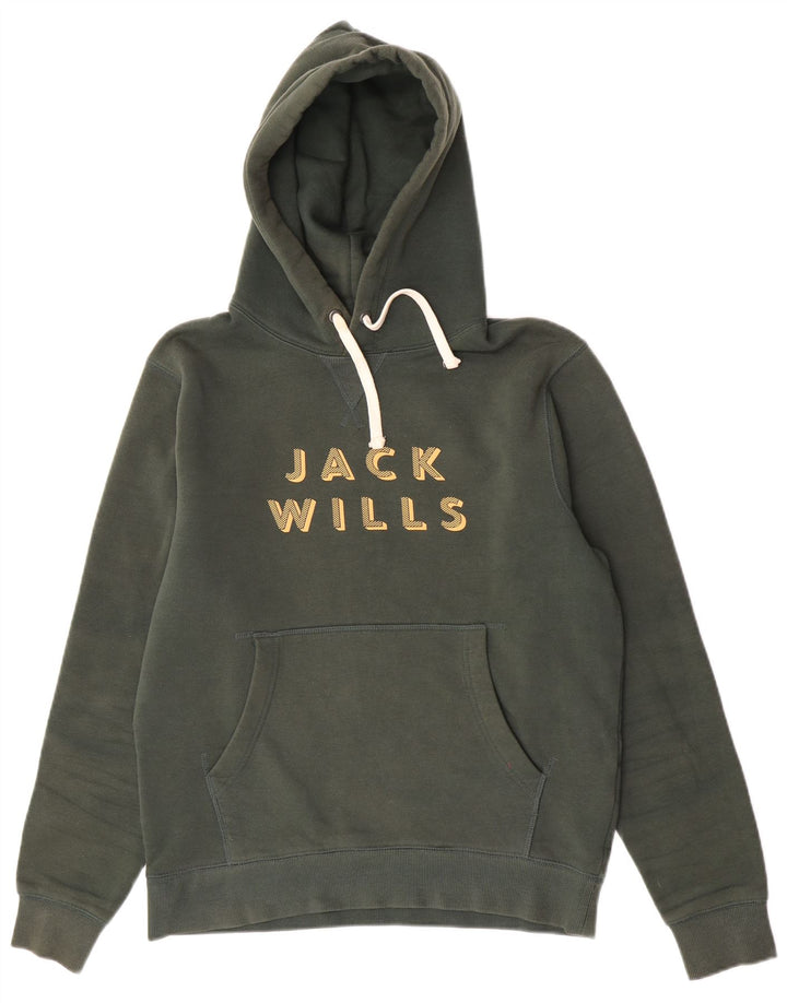 Maglione con cappuccio grafico da uomo Jack Wills in cotone verde medio