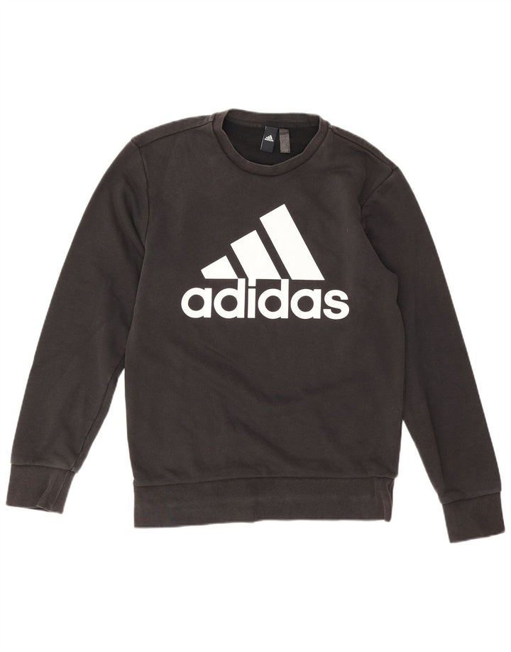Felpa grafica da uomo Adidas Maglione piccolo cotone nero