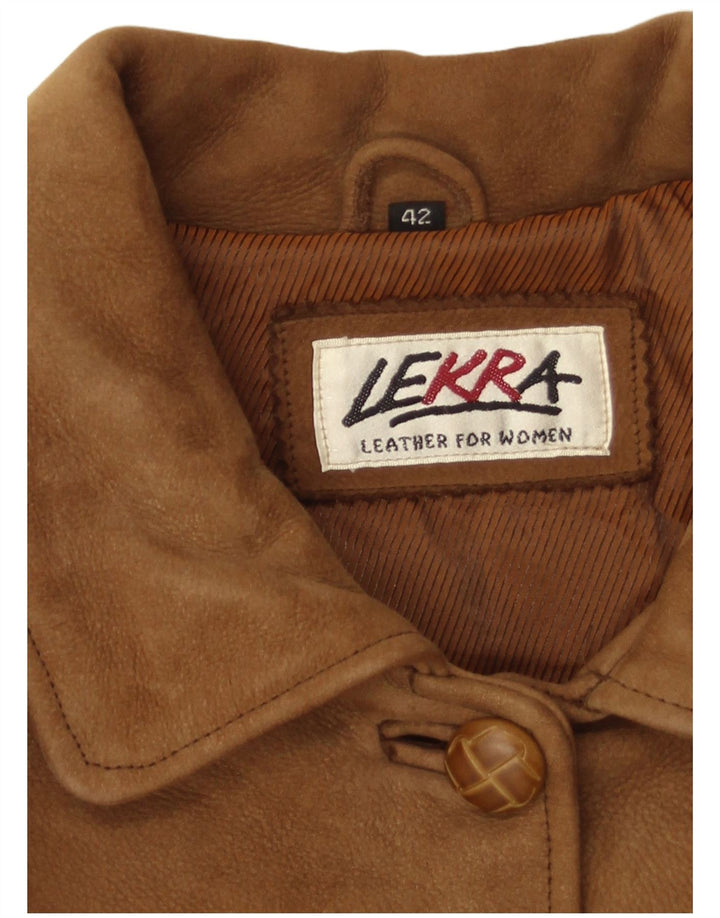 Giacca in pelle scamosciata da donna Lekra EU 42 grande in pelle marrone