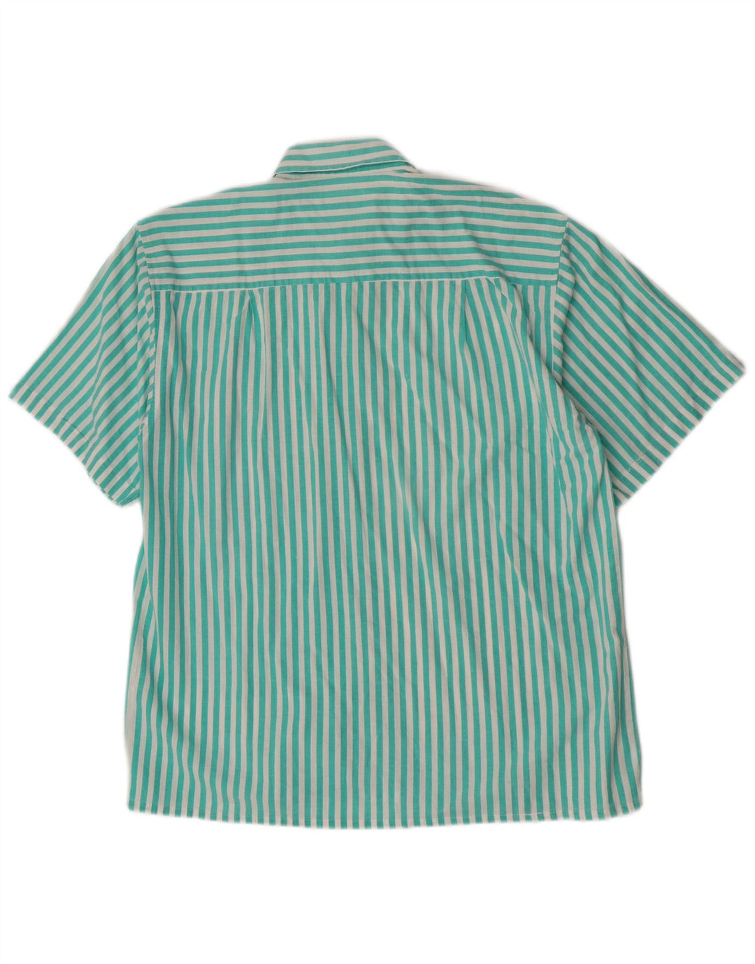 Camicia a maniche corte da uomo Nortons in cotone a righe verdi grandi