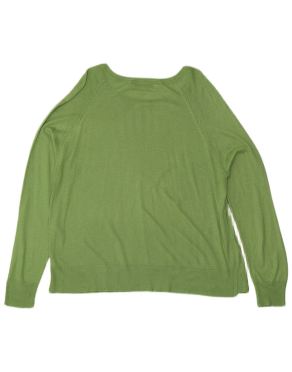 Maglione maglione con scollo a barca da donna Zara UK 14 Viscosa verde medio