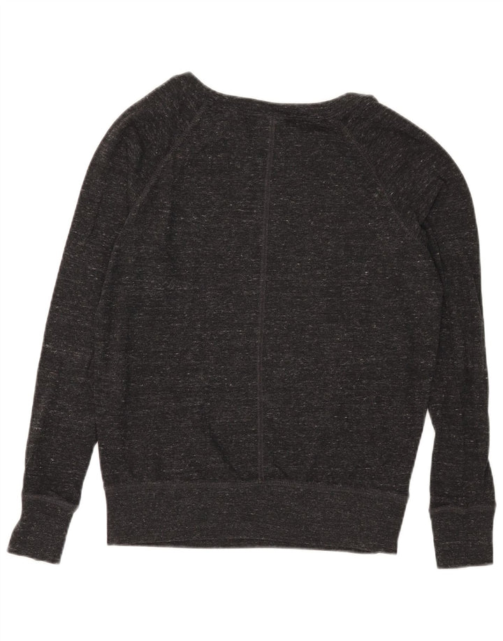 NIKE Felpa con grafica da donna Maglione UK 10 Small Black Flecked