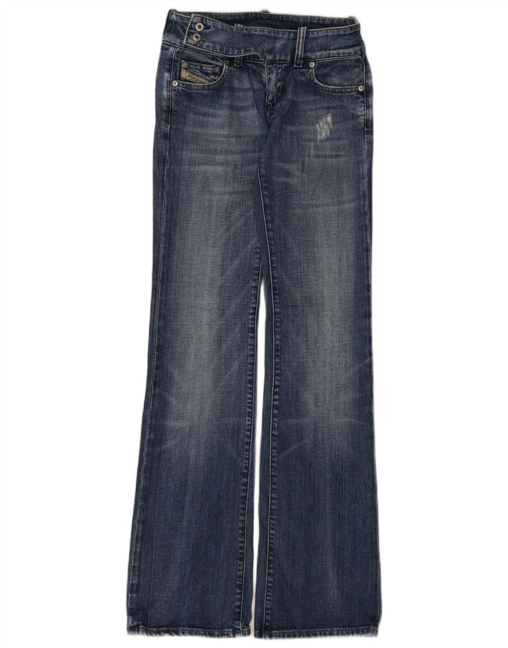 Jeans bootcut invecchiati a vita bassa da donna Diesel W25 L33 cotone blu