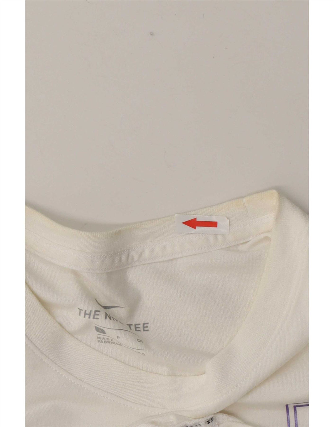 T-shirt Nike da uomo Top Small in cotone geometrico bianco