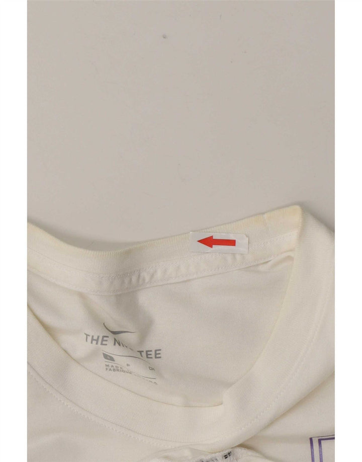 T-shirt Nike da uomo Top Small in cotone geometrico bianco