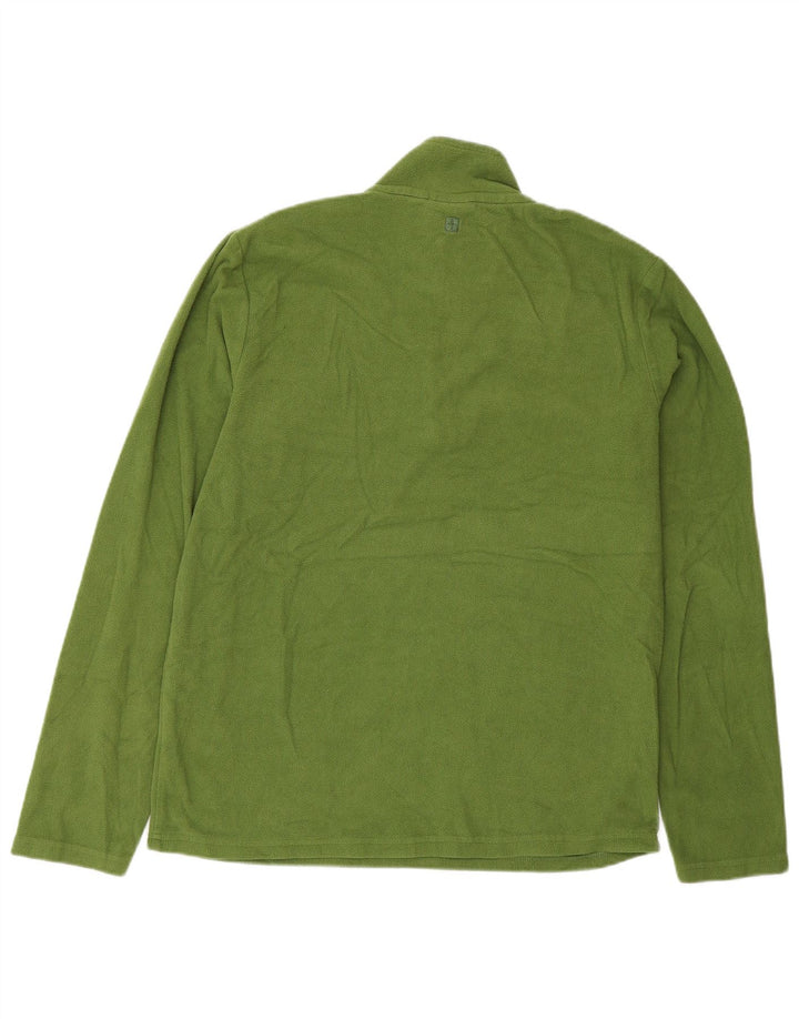 Mountain Warehouse Maglione in pile da uomo con collo con zip piccolo poliestere verde