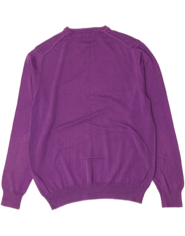 Maglione maglione girocollo da uomo Zara grande cotone viola