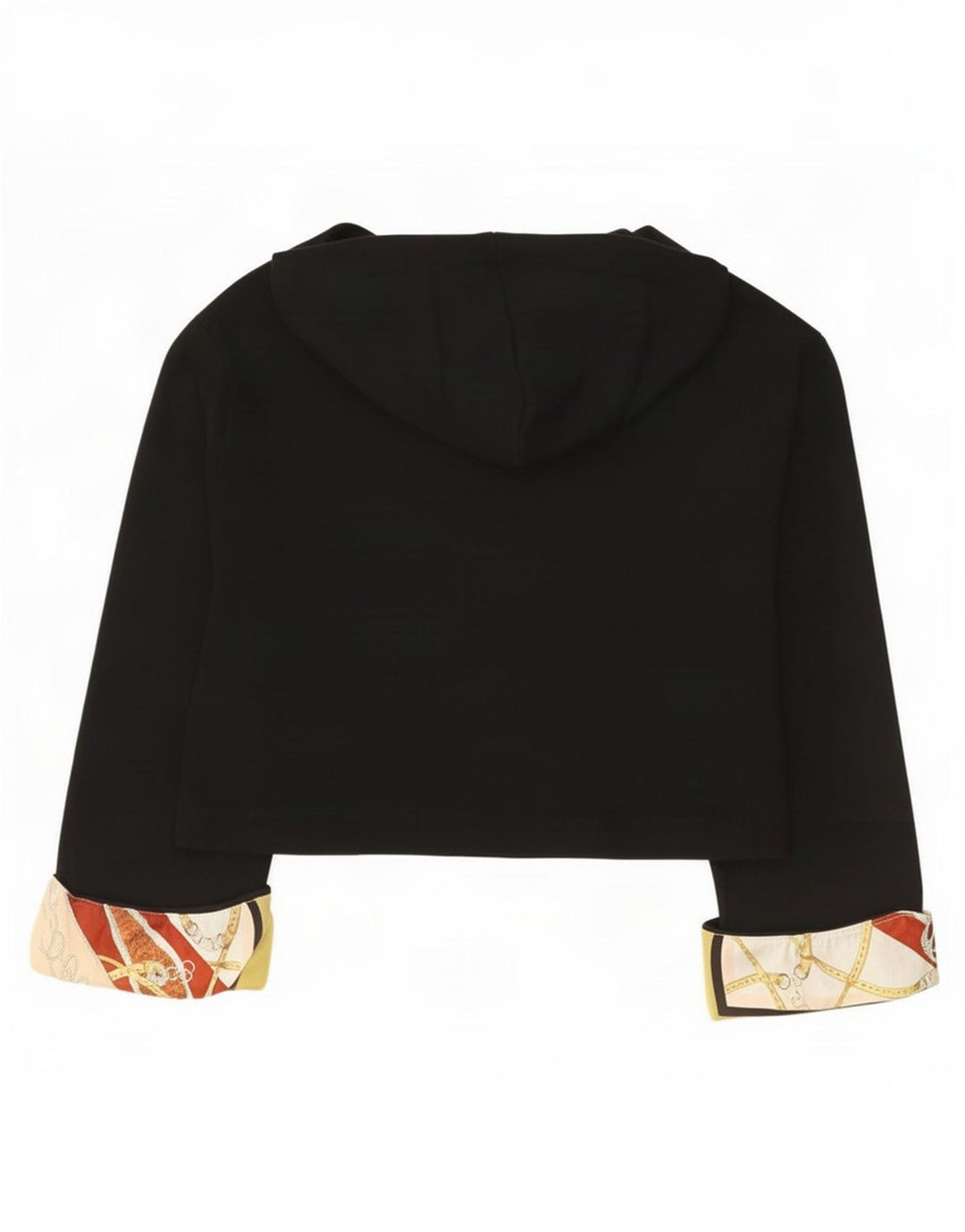 Maglione oversize con cappuccio e motivo astratto corto da donna Zara UK 10 piccolo nero