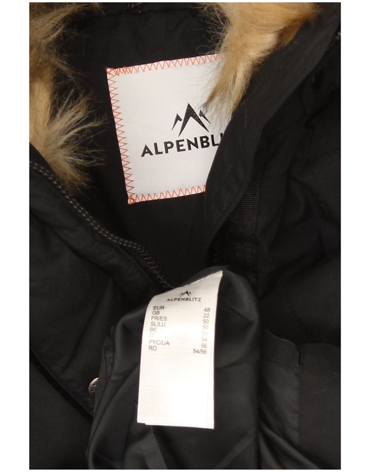 Cappotto imbottito con cappuccio da donna Alpenblitz UK 22 2XL poliestere nero
