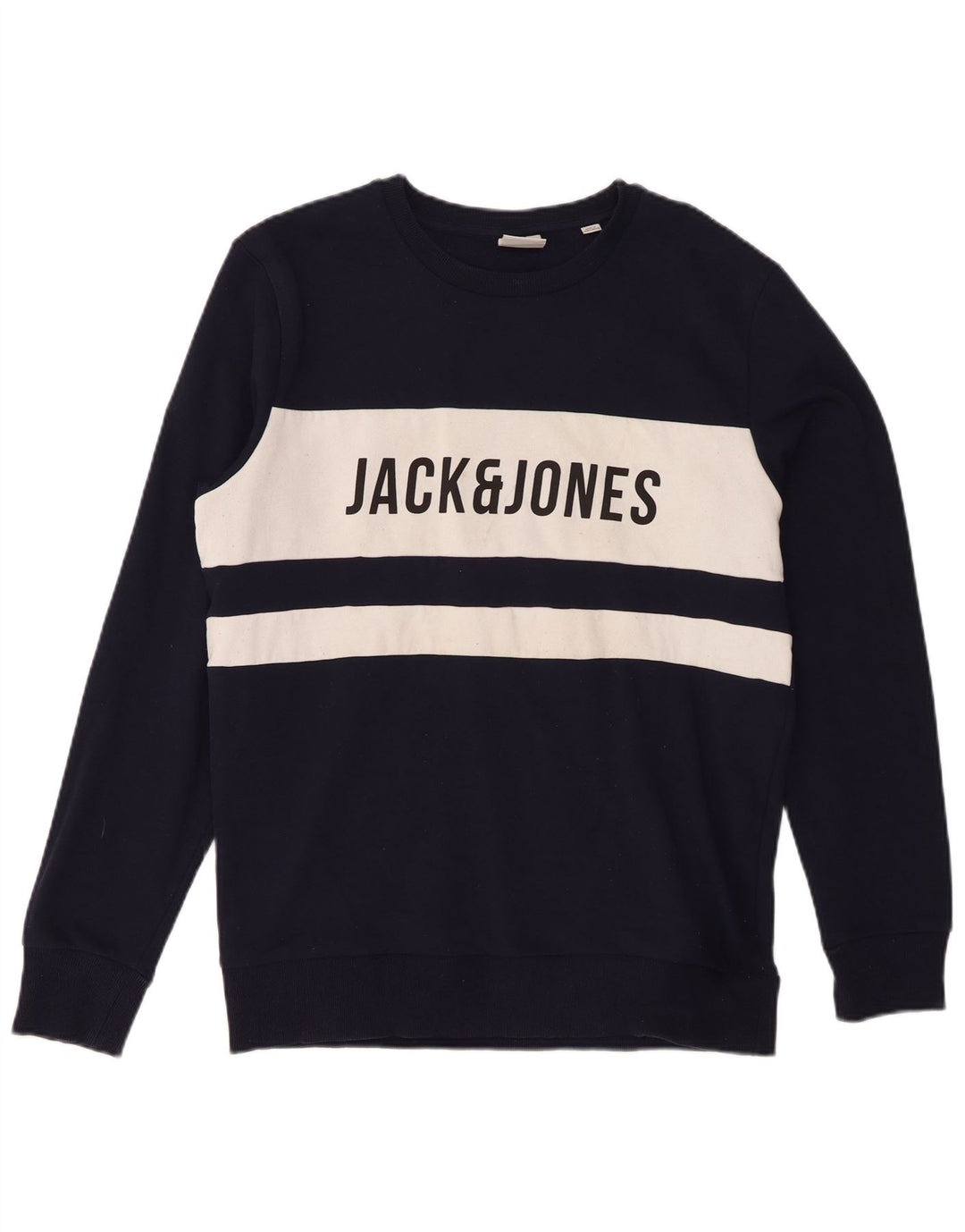 Jack & Jones Felpa grafica da uomo Maglione grande blu navy color block