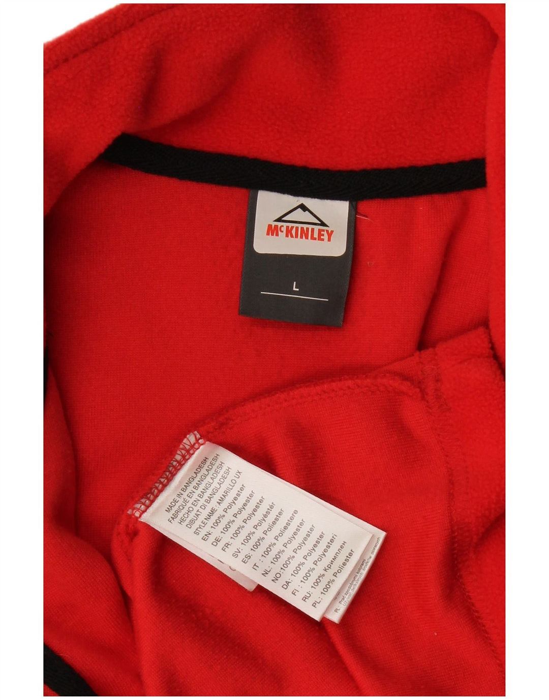 MCKINLEY Mens Zip Neck Fleece Jumper Large Red Polyester
