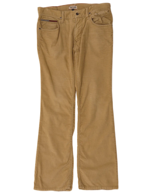 Pantaloni da uomo in velluto a coste bootcut Tommy Hilfiger W32 L32 cotone beige