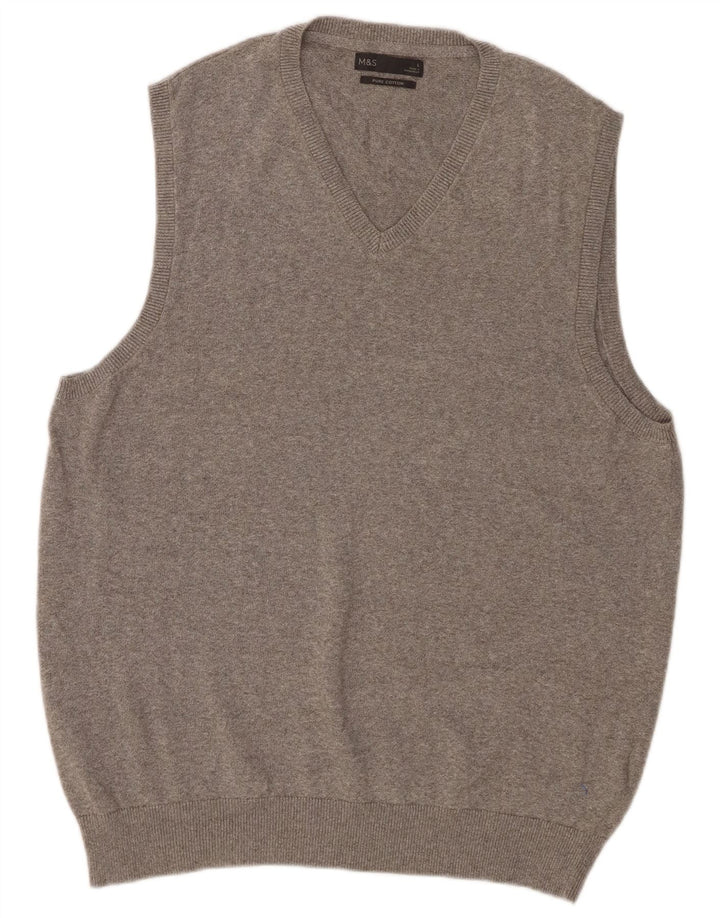 Canottiera da uomo Marks & Spencer grande in cotone grigio