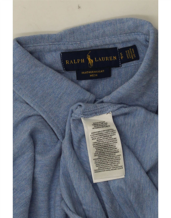 Ralph Lauren Camicia da uomo in rete leggera piuma piccola in cotone blu