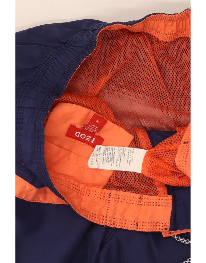 Pantaloncini da bagno da uomo Izod, poliestere color block medio blu navy