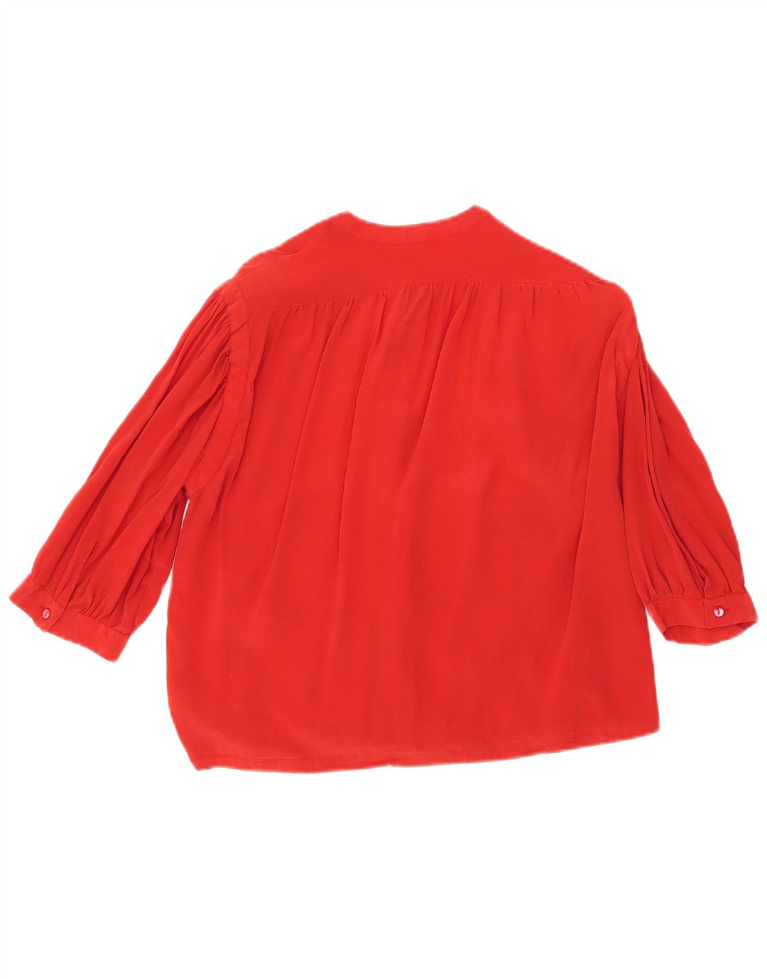 Camicetta vintage da donna a maniche corte con cravatta sul davanti UK 12 rossa media
