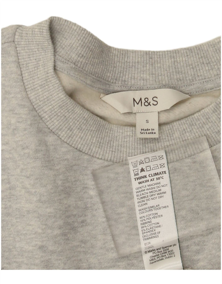 Felpa da uomo Marks & Spencer piccola in cotone grigio