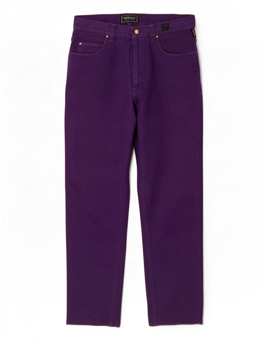 Jeans dritti da uomo Versace W34 L33 cotone viola